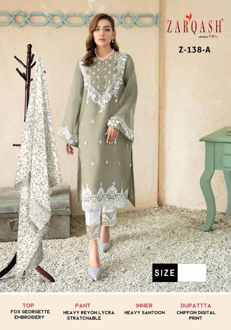 Zarqash Z 138 Readymade Pakistani Suits Catalog
